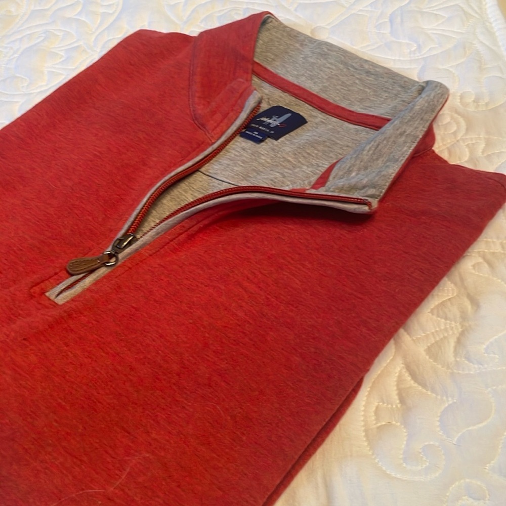 Johnnie-O Lightweight Pullover Jacket 1/4 Zip XL
Tangerine & Beige